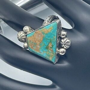 Chimney Butte Turquoise and Silver Geometric Ring